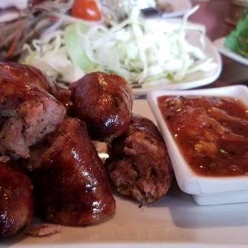 SabaiDee Thai Lao Cuisine - The Lao Sausages w/ the tomatoe sauce, Jeow Mak Len. - Laotian Near Me - Fresno, California