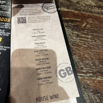 Global Brew Tap House - House wine list - Brewpubs Near Me - O'fallon, Illinois