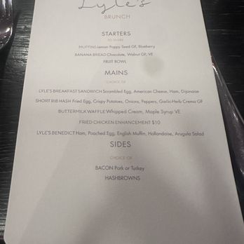 Lyle's - Pre fixe brunch menu - Breakfast & Brunch Near Me - Washington, DC, District of Columbia Lyle's - Pre fixe brunch menu - Breakfast & Brunch Near Me - Washington, DC, District of Columbia