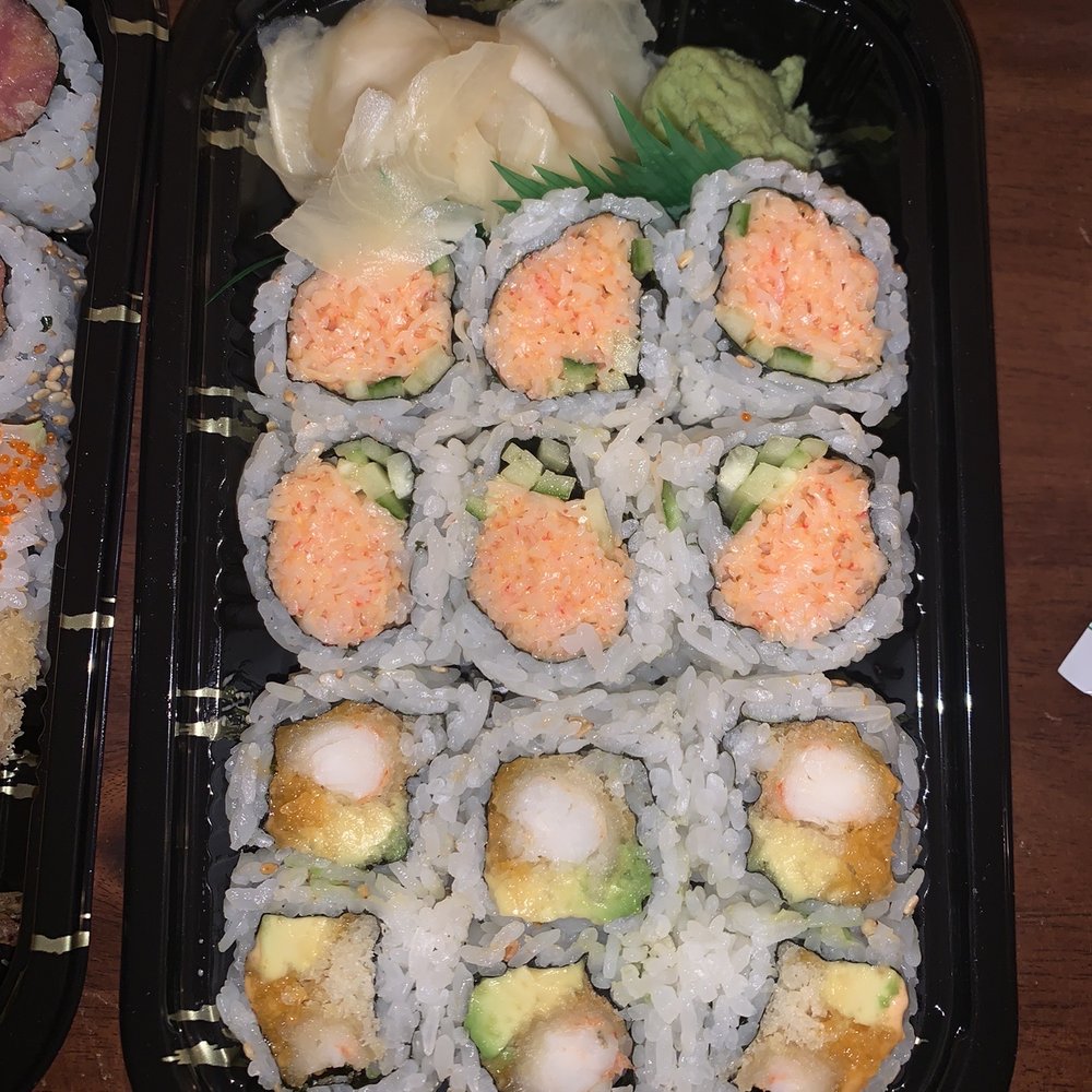 top: Spicy Crab Meat Maki S bottom: Crunchy Roll AS (shrimp) top: Spicy Crab Meat Maki S bottom: Crunchy Roll AS (shrimp)