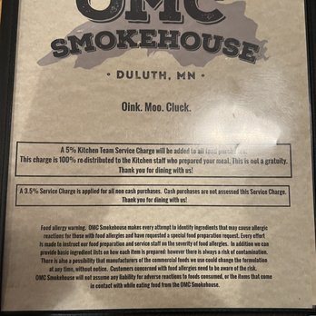 OMC Smokehouse - Menu cover. - Barbeque Near Me - Duluth, Minnesota OMC Smokehouse - Menu cover. - Barbeque Near Me - Duluth, Minnesota