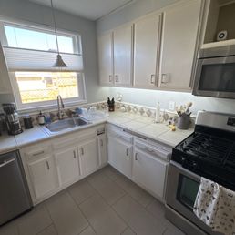 Freshly cleaned kitchen...she always does a great job!