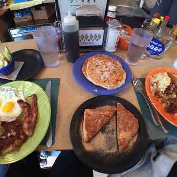 Marcy's Diner - Bacon, eggs sunny side up, hash browns, French toast, banana pancakes, scrambled eggs, sausage, and corn beef hash. - Diners Near Me - Portland, Maine Marcy's Diner - Bacon, eggs sunny side up, hash browns, French toast, banana pancakes, scrambled eggs, sausage, and corn beef hash. - Diners Near Me - Portland, Maine