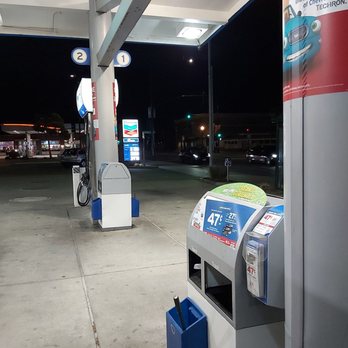 Chevron - a gas station at night - Gas Stations Near Me - Alameda, California