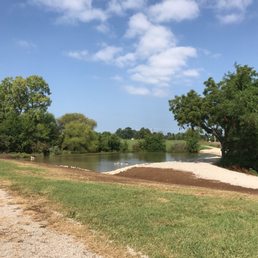 Renovations at the pond in the dog park Renovations at the pond in the dog park