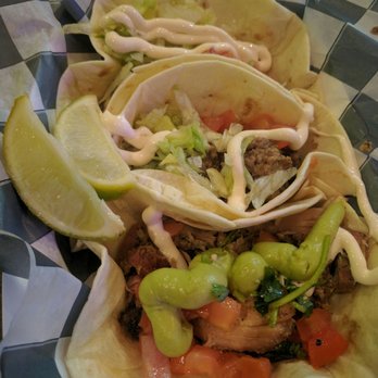 Doce Taqueria - One chicken (guac) and two beef tacos no cheese - Mexican Near Me - Pittsburgh, Pennsylvania