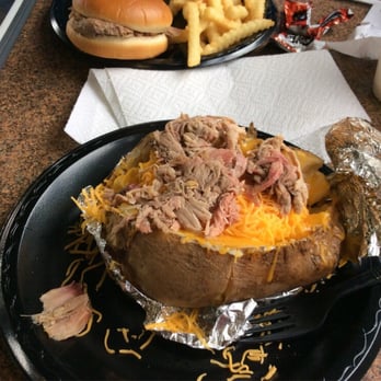 Rick's Barbecue - Florence - Stuffed potato! - Barbeque Near Me - Florence, Alabama Rick's Barbecue - Florence - Stuffed potato! - Barbeque Near Me - Florence, Alabama