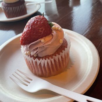 Mozart's Coffee Roasters - Strawberry cupcake - Coffee & Tea Near Me - Austin, Texas Mozart's Coffee Roasters - Strawberry cupcake - Coffee & Tea Near Me - Austin, Texas