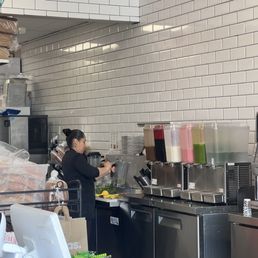 Worker making my drink