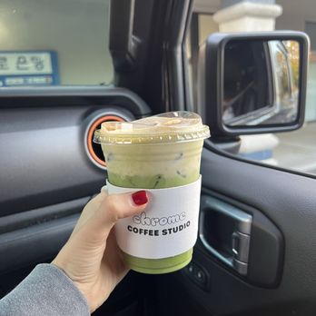 Chrome Coffee Studio - Banana matcha latte with oatmilk - Coffee & Tea Near Me - Torrance, California Chrome Coffee Studio - Banana matcha latte with oatmilk - Coffee & Tea Near Me - Torrance, California