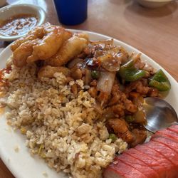 Golden Palace - Combo #9 for $15.50: S&S Chicken, Kong Pao Chicken, Fried Rice & BBQ Pork