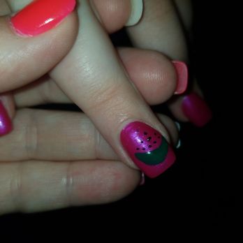 Jenny Nails & Spa - This is the watermelon design my daughter ended up with!!! - Nail Salons Near Me - Bear, Delaware