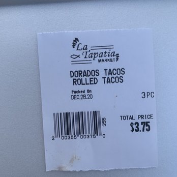La Tapatia Market - Price for one potato taco and two rolled chicken tacos - Imported Food Near Me - Stockton, California La Tapatia Market - Price for one potato taco and two rolled chicken tacos - Imported Food Near Me - Stockton, California