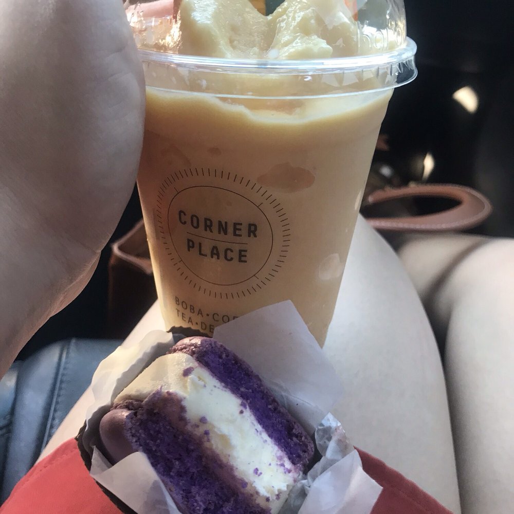 Hooked On Coffee - Peach Mango Smoothie and a vanilla macaroon - Coffee & Tea Near Me - Whittier, California Hooked On Coffee - Peach Mango Smoothie and a vanilla macaroon - Coffee & Tea Near Me - Whittier, California