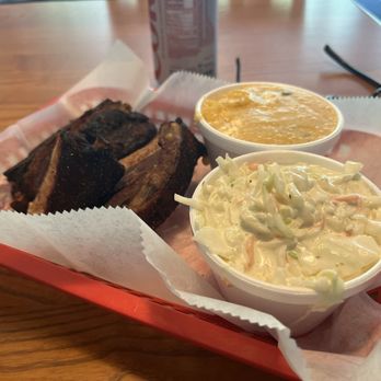Eli's BBQ - Riverside - 4 bones, jalapeño grits & coleslaw. - Barbeque Near Me - Cincinnati, Ohio