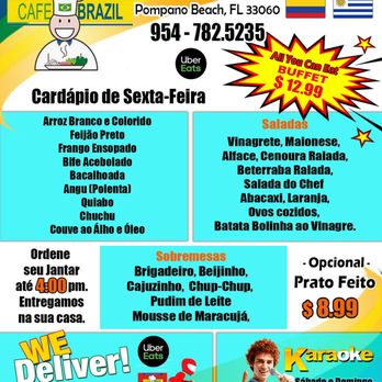 Cafe Brazil Restaurant - Cardápio de hoje! - Brazilian Near Me - Pompano Beach, Florida