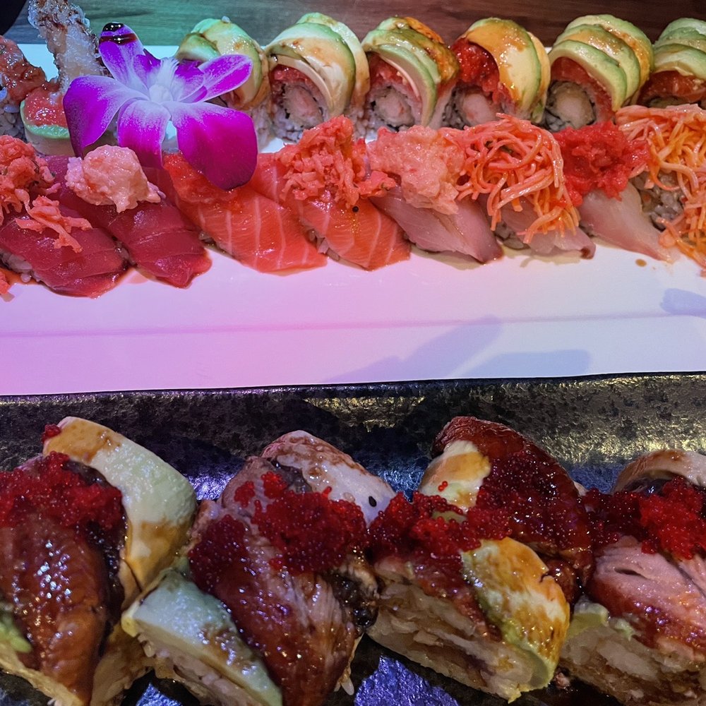 New Hama Sushi - a platter of different types of sushi - Japanese Near Me - Plainview, New York New Hama Sushi - a platter of different types of sushi - Japanese Near Me - Plainview, New York