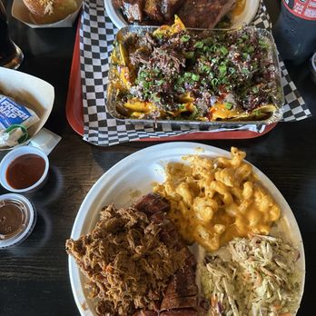 603 BBQ - Top: (burnt ends, ribs, elote, beans) Middle: loaded nachos with brisket Bottom: (pulled pork, sausage, slaw, Mac and cheese) - Barbeque Near Me - Concord, New Hampshire