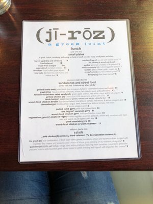 Menu photo 5 Ji-Roz Greenville, SC