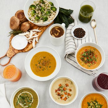 Juice Press - a variety of soups on a table - Juice Bars & Smoothies Near Me - Southampton, New York Juice Press - a variety of soups on a table - Juice Bars & Smoothies Near Me - Southampton, New York