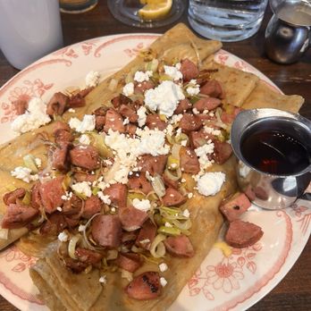 Eggstasy - SWEET CREPES. WITH Leeks, Apple Chicken Sausage, Goat Cheese Crepe - Breakfast & Brunch Near Me - Chandler, Arizona