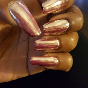 iNailspa - Pink chrome on my natural nails done by Tom - Nail Salons Near Me - Alameda, California