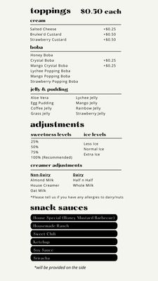Menu photo 7 Bobaholics San Jose, CA