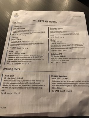 Menu photo 5 Jukes Ale Works Elkhorn, NE
