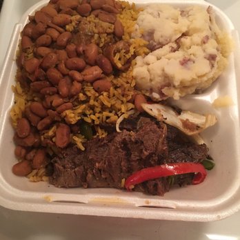 Matt's Latin BBQ - Skirt steak with yellow rice and beans and mashed potatoes - Barbeque Near Me - Orlando, Florida Matt's Latin BBQ - Skirt steak with yellow rice and beans and mashed potatoes - Barbeque Near Me - Orlando, Florida