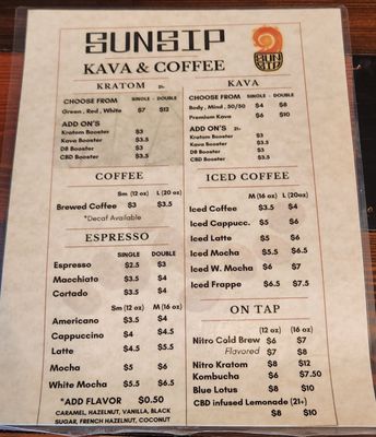 Menu photo 2 Sunsip Kava & Coffee Kenneth City, FL Menu photo 2 Sunsip Kava & Coffee Kenneth City, FL