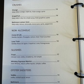 Loch Bar - Signature drinks - Seafood Near Me - Baltimore, Maryland