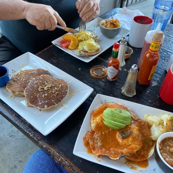Cups Cafe - Huevos Rancheros, Traditional Eggs Benedict and special Pineapple Coconut pancakes! - Breakfast & Brunch Near Me - Palm Desert, California