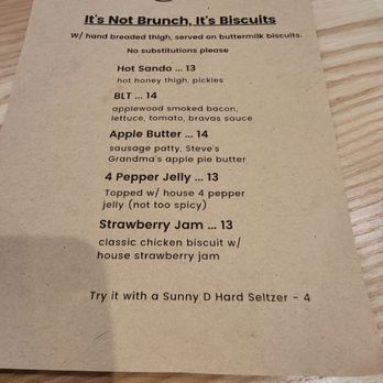 Neat Bird - Biscuit Menu - Chicken Shop Near Me - Chesapeake, Virginia