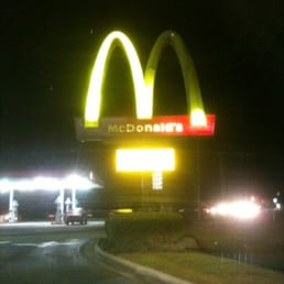 a fast food restaurant at night
