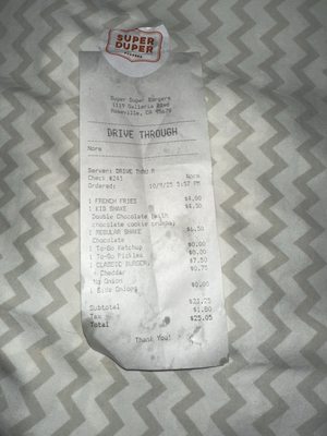 Menu photo 6 Super Duper Burgers Roseville, CA