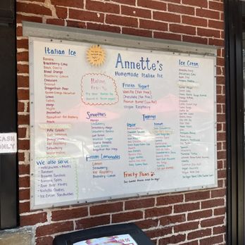 Annette's Italian Ice - Menu - Ice Cream & Frozen Yogurt Near Me - Chicago, Illinois Annette's Italian Ice - Menu - Ice Cream & Frozen Yogurt Near Me - Chicago, Illinois