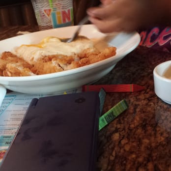 BJ's Restaurant & Brewhouse - Kid's chicken tender plate with mash potatoes with cheese added on top #yummy - New American Near Me - Katy, Texas BJ's Restaurant & Brewhouse - Kid's chicken tender plate with mash potatoes with cheese added on top #yummy - New American Near Me - Katy, Texas