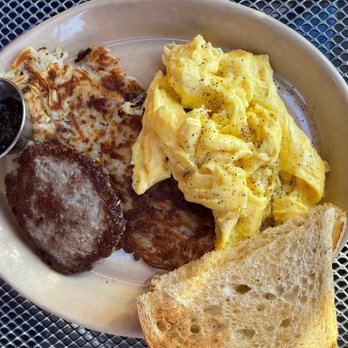 Snooze, an A.M. Eatery - Snooze Classic with sausage and scrambled eggs - Breakfast & Brunch Near Me - Tempe, Arizona Snooze, an A.M. Eatery - Snooze Classic with sausage and scrambled eggs - Breakfast & Brunch Near Me - Tempe, Arizona