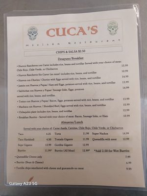 Menu photo 2 Cuca's Restaurant Pico Rivera, CA Menu photo 2 Cuca's Restaurant Pico Rivera, CA