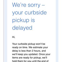 Food order delay up to 2 hours email Food order delay up to 2 hours email