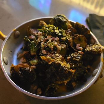 Eureka! - Crispy Glazed Brussel Sprouts. Earthy, almost meaty, with a nice char and lightly sweet glaze. Super satisfying flavour! - American Near Me - Indian Wells, California Eureka! - Crispy Glazed Brussel Sprouts. Earthy, almost meaty, with a nice char and lightly sweet glaze. Super satisfying flavour! - American Near Me - Indian Wells, California