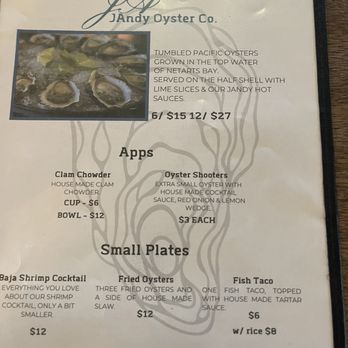 Jandy Oyster - Menu - Seafood Markets Near Me - Tillamook, Oregon