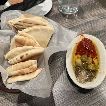Olive Tree By Chef Yousef - Complimentary Pita bread and olive oil - Middle Eastern Near Me - Tampa, Florida Olive Tree By Chef Yousef - Complimentary Pita bread and olive oil - Middle Eastern Near Me - Tampa, Florida