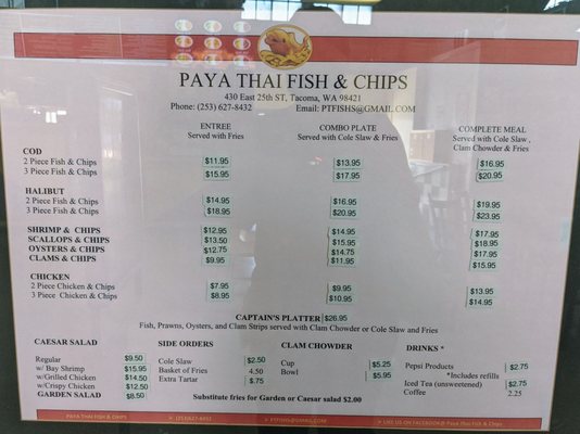 Menu photo 3 Paya Thai Fish & Chips Tacoma, WA Menu photo 3 Paya Thai Fish & Chips Tacoma, WA