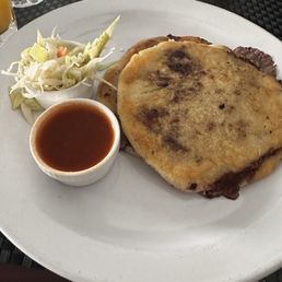 Cheese and bean pupusa! Cheese and bean pupusa!