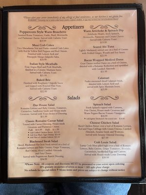 Menu photo 3 Peppercorn Grille Big Bear Lake, CA