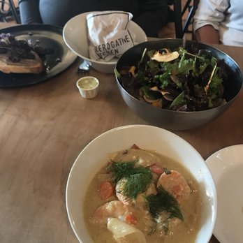 PREROGATIvE Kitchen - Morels, fries, house salad and Thai green curry with dill. - New American Near Me - Red Lodge, Montana