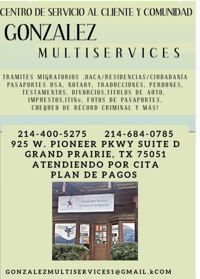 Gonzalez Multiservices - immigration attorney in Grand Prairie, TX