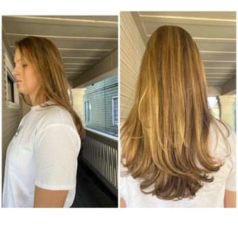 Salon Transformations by Mona - Honey colored balayage on medium brown hair with long layers - Hair Stylists Near Me - Sacramento , California Salon Transformations by Mona - Honey colored balayage on medium brown hair with long layers - Hair Stylists Near Me - Sacramento , California