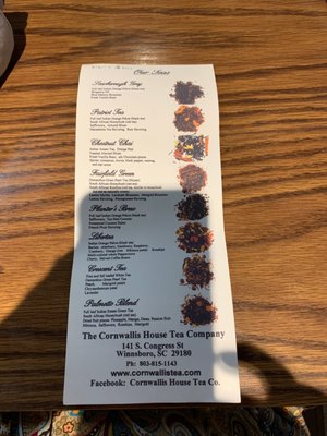 Menu photo 1 Cornwallis House Tea Company Winnsboro, SC Menu photo 1 Cornwallis House Tea Company Winnsboro, SC